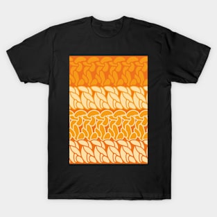 Faux double crochet stitch pattern with orange and yellow hues T-Shirt